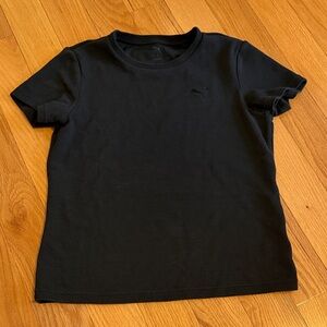 PUMA Black Short-Sleeve Crewneck Tee